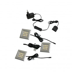 KIT 3  LED PATRAT MAT  CROM  